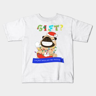 Pugs love X'Mas just for the turkey Kids T-Shirt